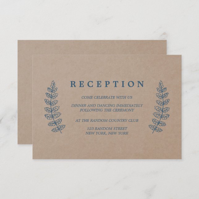 Floral Rústico | Cartão de Recepção de Casamento F (Frente/Verso)