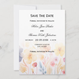Floral Salvar o cartão de casamento Data
