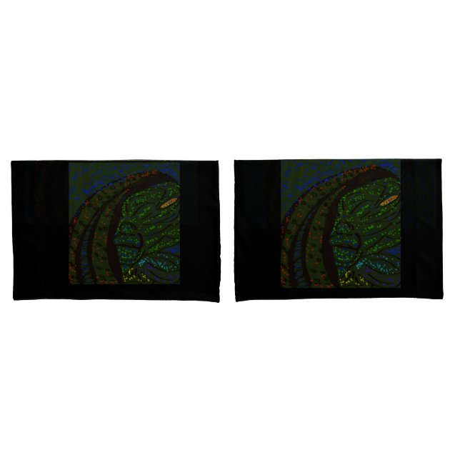 Floral Sea Monster Pillow Cases (Frente - conjunto)