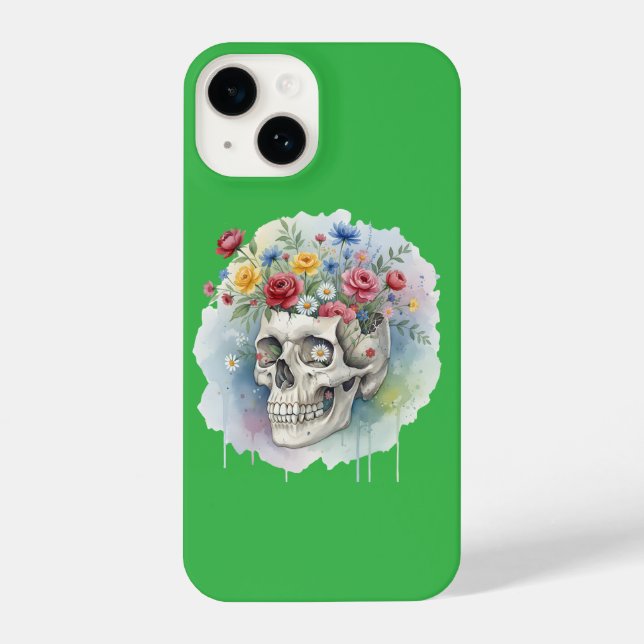 Floral Skull Artistic iPhone Case | Bold and Creat (Verso)