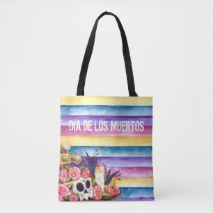 Floral Skull Dia de los Muertos   Bolsa Tote
