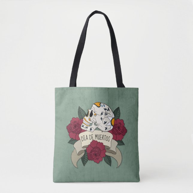 Floral Skull Dia de los Muertos | Bolsa Tote (Frente)
