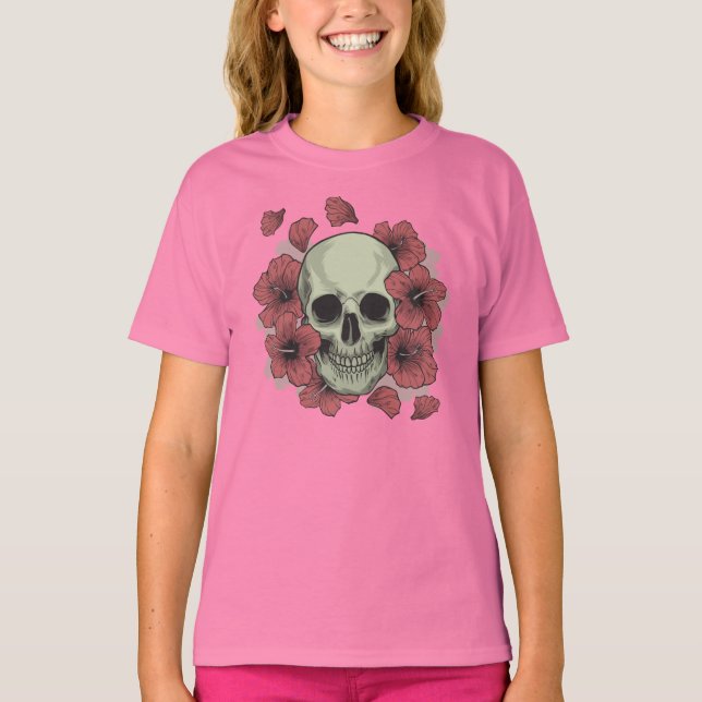 Floral Skull Dia de los Muertos | Camisa de Capa (Frente)