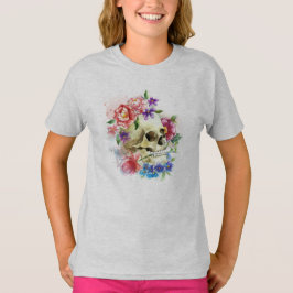 Floral Skull Dia de los Muertos | Camisa Ringer