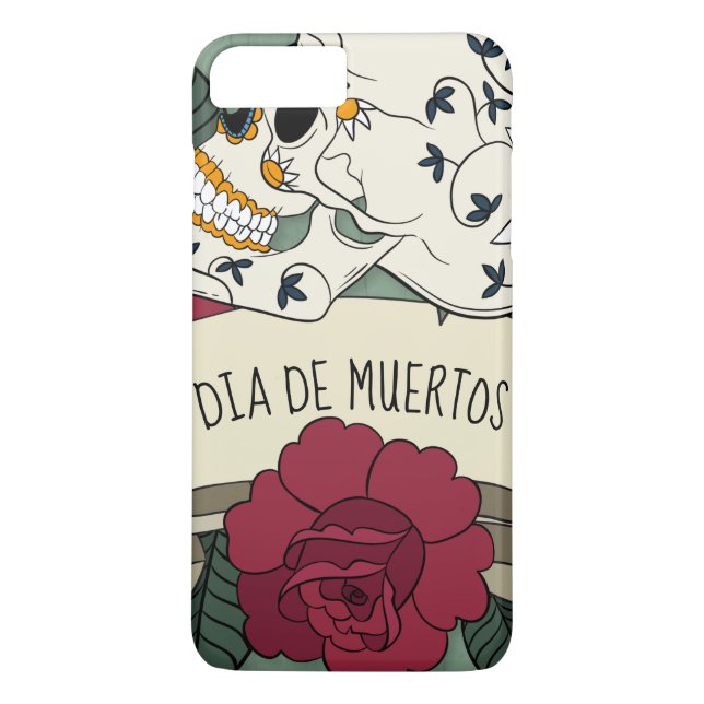 Floral Skull Dia de los Muertos | Capa para Celula (Verso)