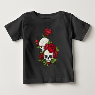 Floral Skulls Dia de los Muertos   Camisa de Capa