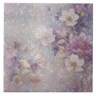 Floral Sparkle Purple Dourado Glam