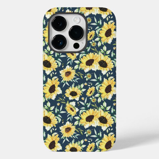 Floral sunflower case for iphone 14 pro (Verso)