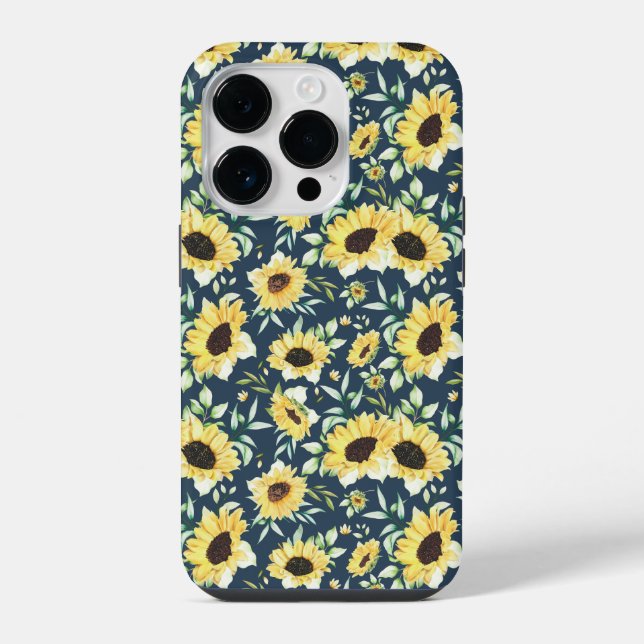Floral sunflower case for iphone 14 pro (Verso)