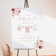 Floral Sweet Baby Girl Chá de fraldas