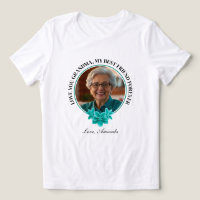 Floral Teal Frame Grandboy para a Vovó Foto