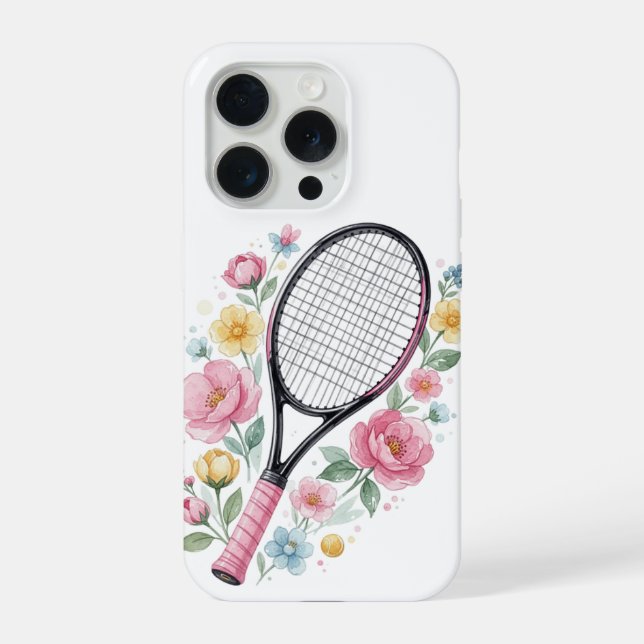 Floral Tennis Phone Case Girly Aesthetic Sports (Verso)