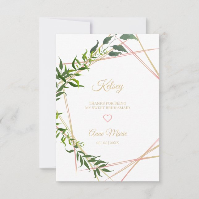 Floral Thanks for Being my Bridesmaid (Frente)