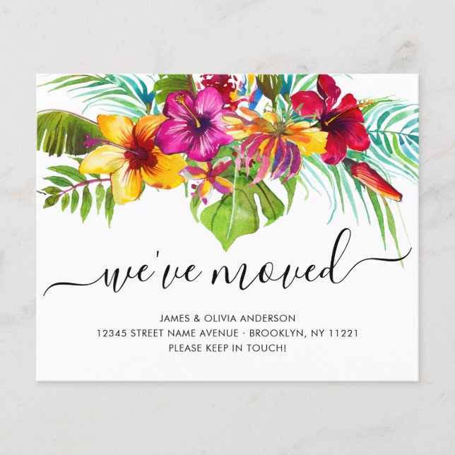 Floral tropical do orçamento Mudamos de novo para  (Frente)