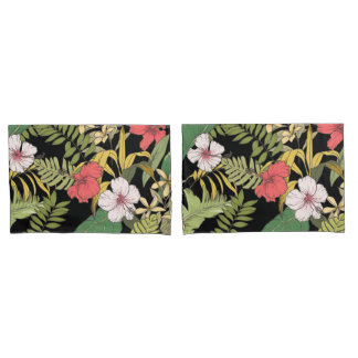 Floral tropical no preto