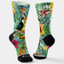 Floral tropical personalizado divertido com tucano