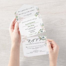 Floral - Tudo em um Convite de casamento