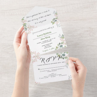 Floral - Tudo em um Convite de casamento