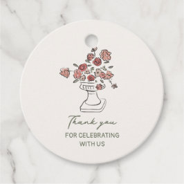 Floral Urn Obrigado A Favorecer Etiquetas