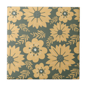 Floral Verde Amarelo Retroativo