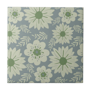 Floral Verde Azul da Imagem Retroativa