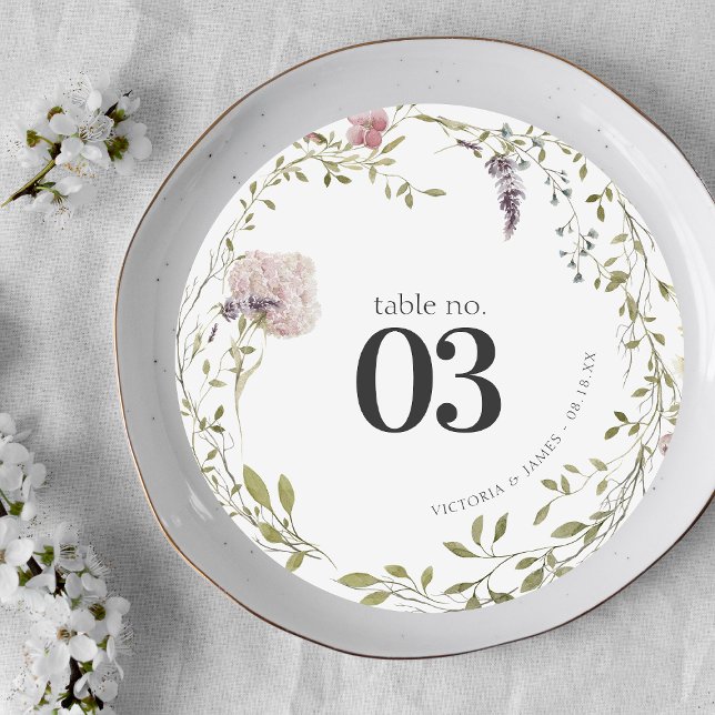 Floral Verde Boho | Número da Mesa de Casamento (Criador carregado)
