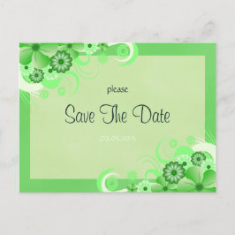 Floral Verde Claro Salve A Placa De Anúncio De Dat