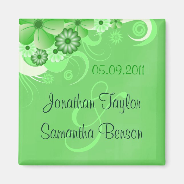 Floral Verde Escuro Salve As Imãs de geladeira De  (Frente)