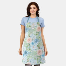 Floral Verde Rosa-Rosa Azul-Monograma Russo