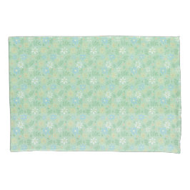 Floral Verde Suave com Flores Amarelas Azuis Branc