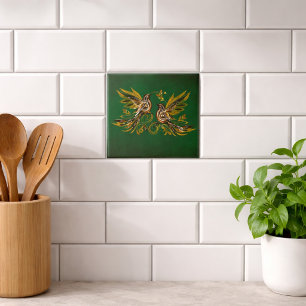 Floral Verde Vintage Bird