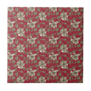 Floral vermelho retro