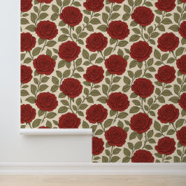 Floral Vermelho Rosa do Jardim Vitoriano