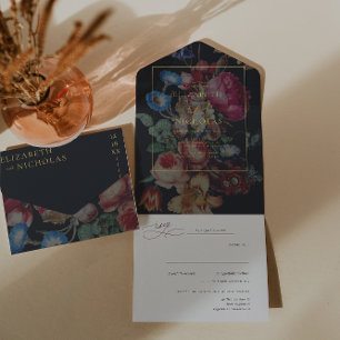 Floral Vintage Escuro Casamento