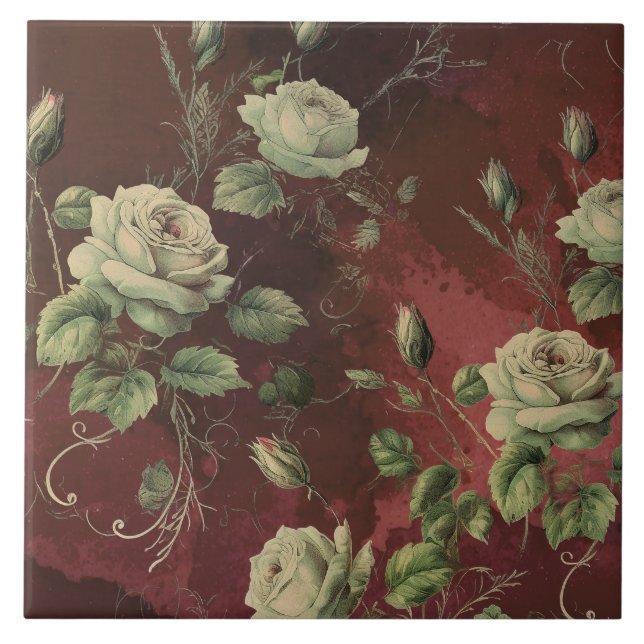 Floral Vintage Rosa Folhagem (Frente)