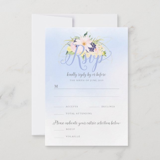 Floral Vintage Spring Weding RSVP (Frente)