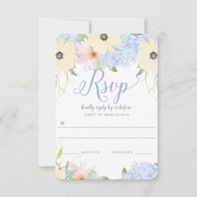 Floral Vintage Spring Weding RSVP (Frente)