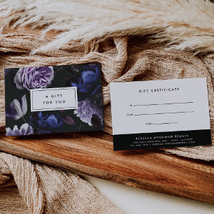 Floral Violeta Escuro Elegante Cartão de Certifi