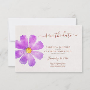 Floral Watercolor Cosmos Daisy Terracotta Wedding