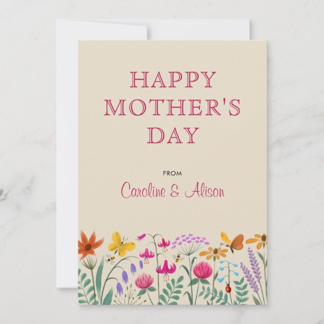 Floral Watercolor Flagrante Dia de as mães (Frente)