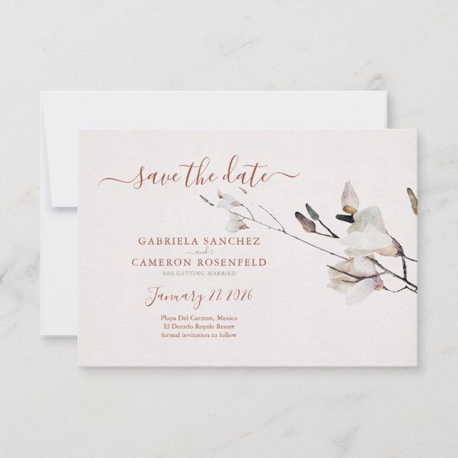 Floral Watercolor Magnolia Terracotta (Frente)