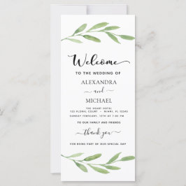 Floral Watercolor - Programa de Casamento com Letr