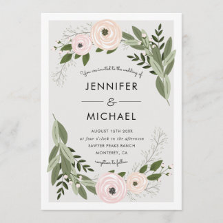 Floral Wedding Sprigs - Convite de casamento