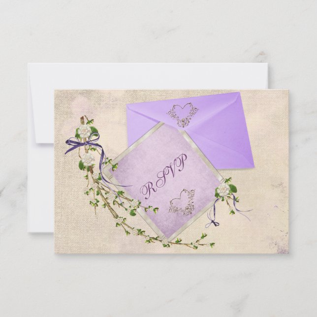 Floral Wedding Twig RSVP (Frente)