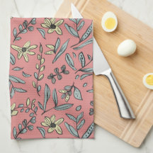 Floral Whimsical em Blush Kitchen Toalha