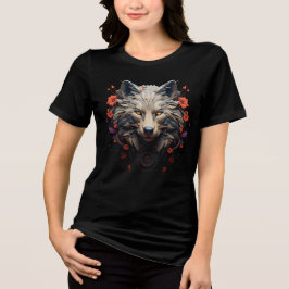 Floral Wolf Face – Bold Tribal Fantasy Art