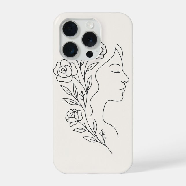 Floral Woman Line Art – Elegant Botanical Feminine (Verso)