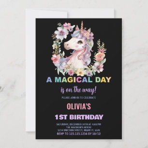 Florals Unicorn - Convites de Aniversário