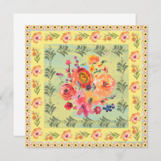 Florença de aquarela no estilo retrô Amarelo decor