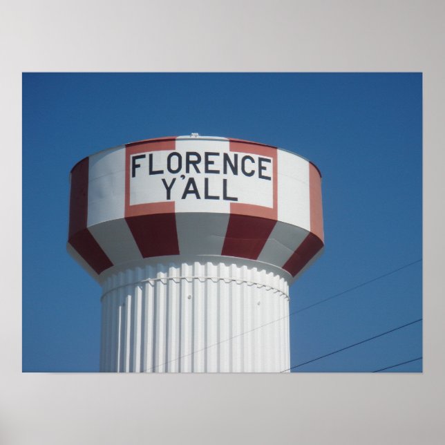 Florence Y'all Water Tower Poster (Frente)